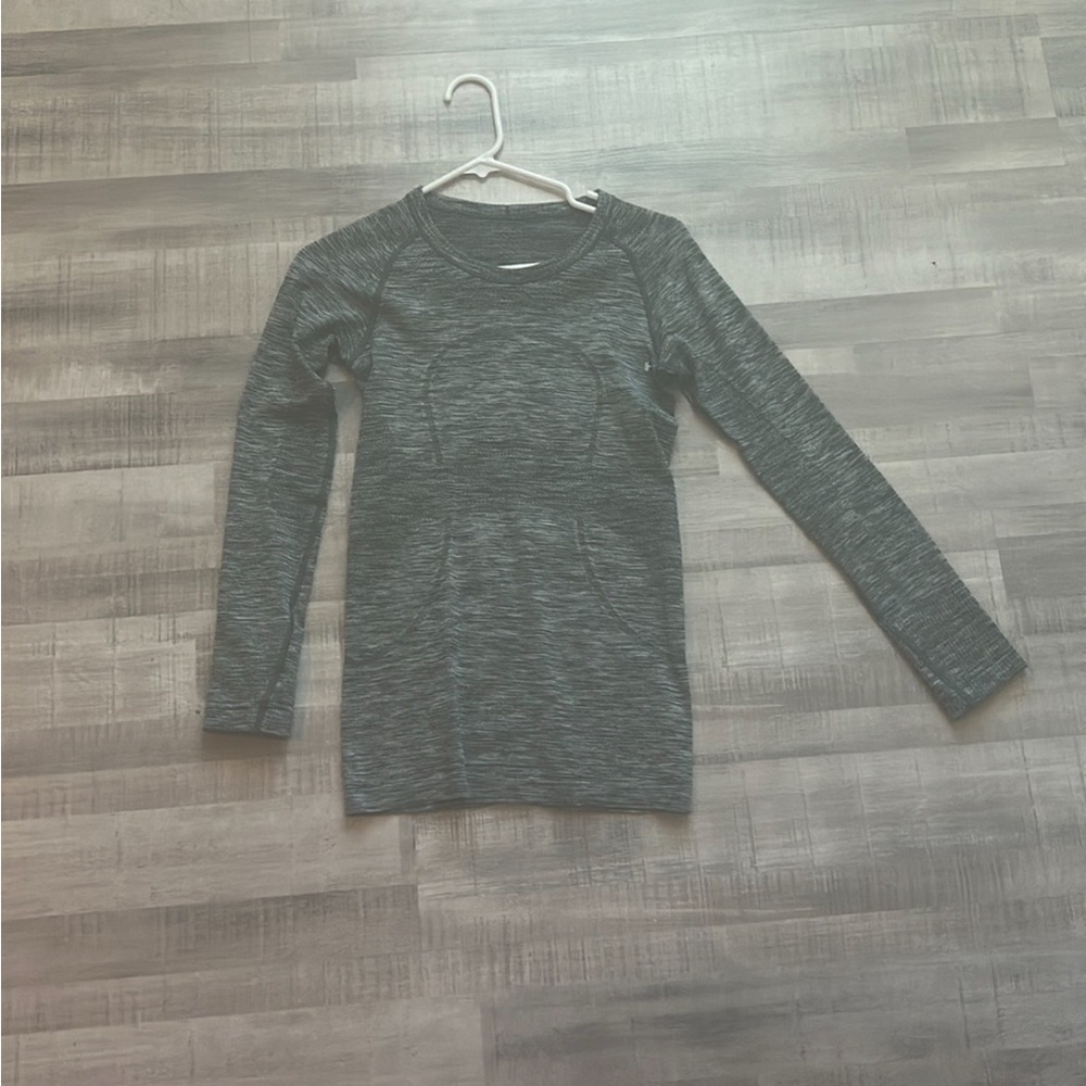 Gray Long Sleeve Lululemon Athletic Top
